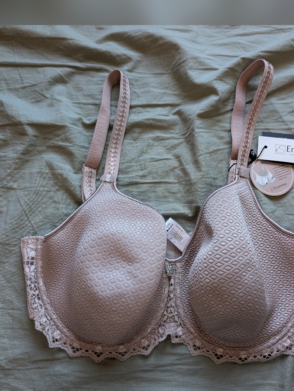 NWT Empreinte Cassiopee Full Cup Bra 36E Rose Sauvage